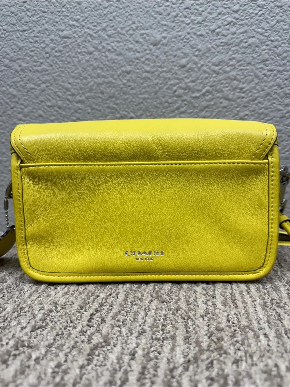 Coach Yellow Leather Crossbody with Turn-Lock Closure